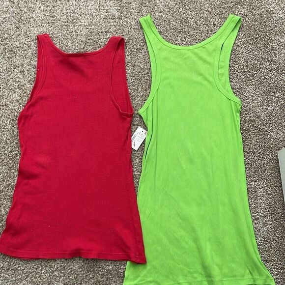 Vibrant Red and Green Tank Tops by Dots - Picture 3 of 4